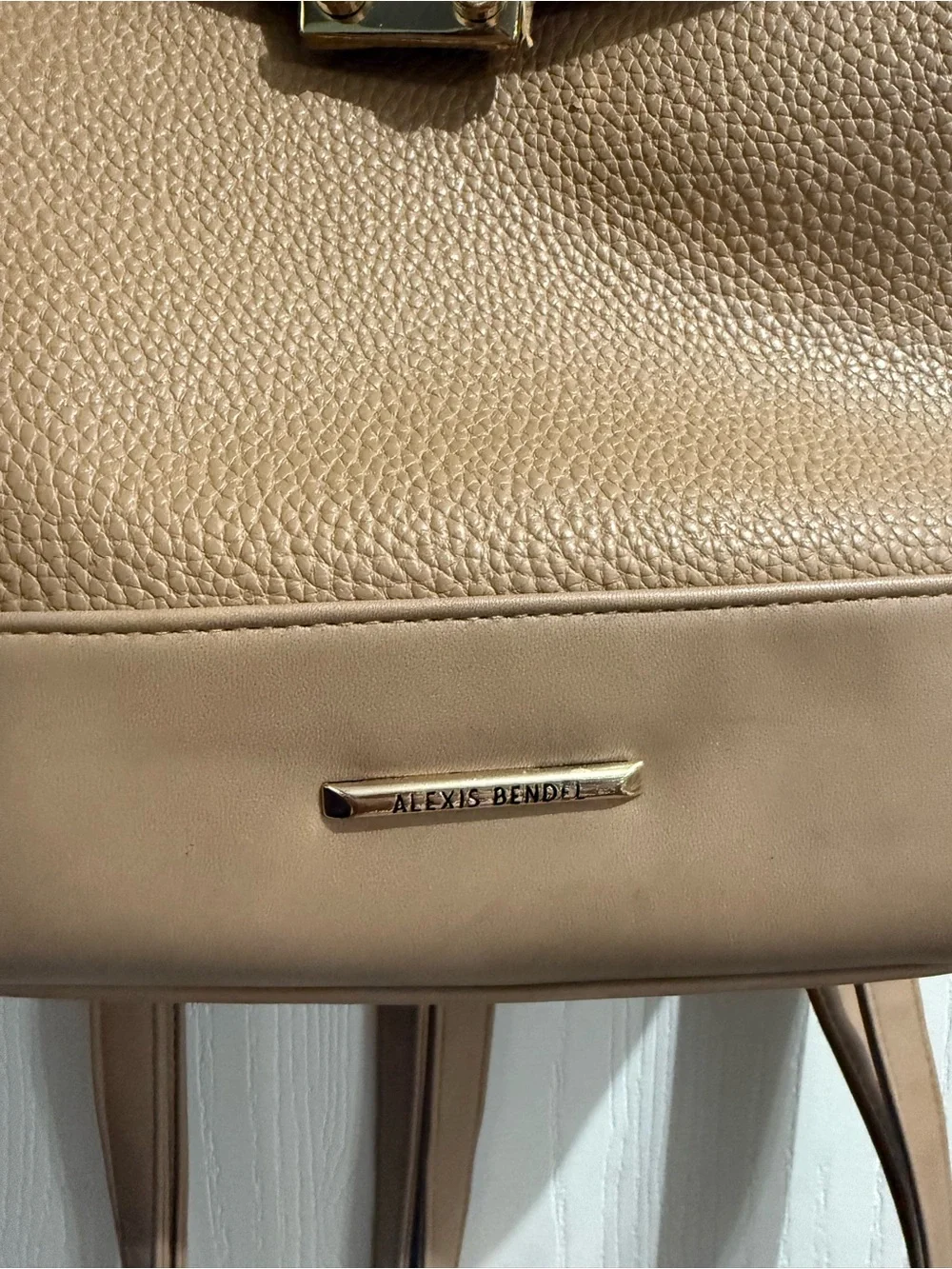 Beige Leather Backpack - Elegant Women's Daypack
